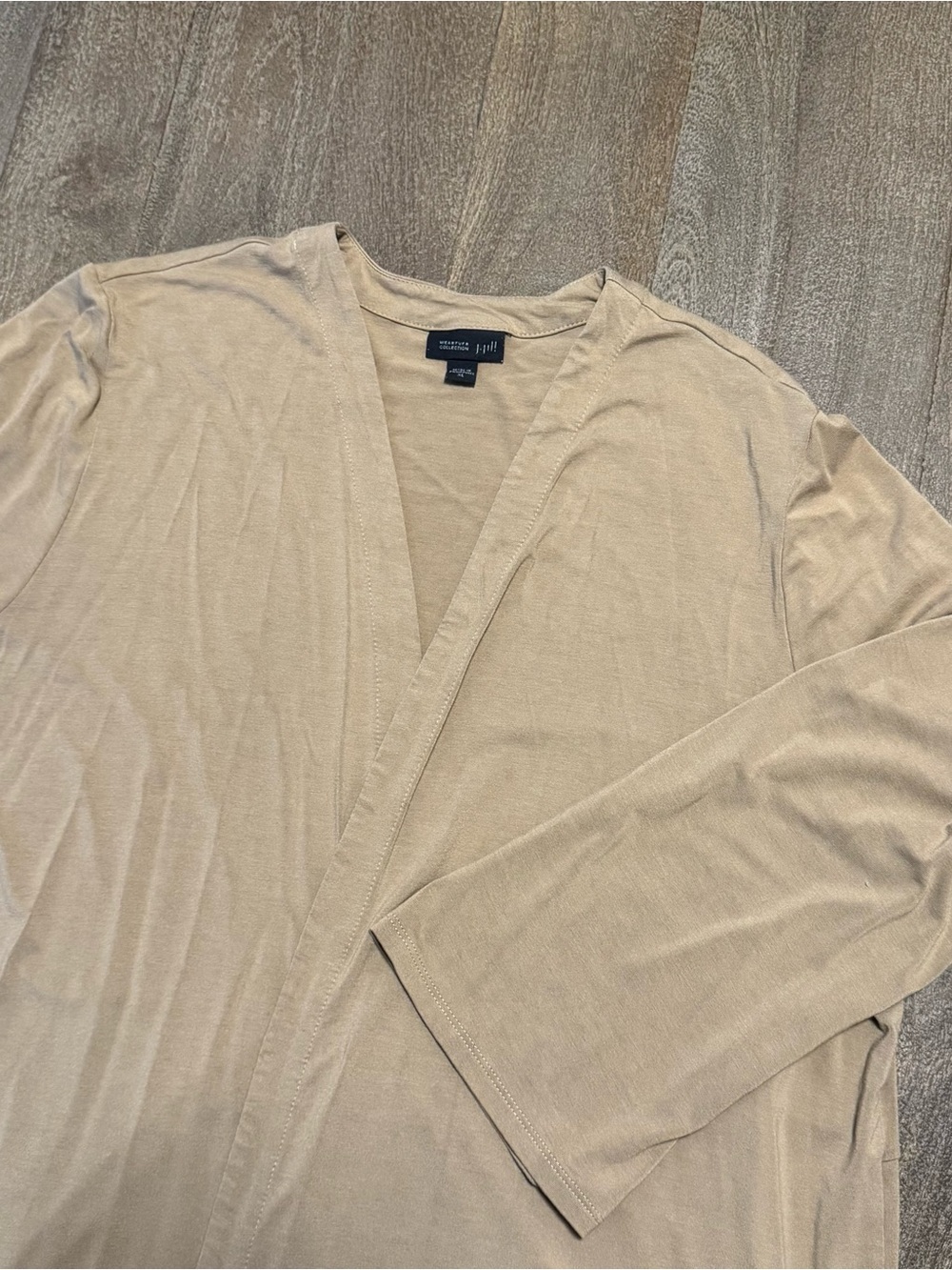 J Jill Wearever Collection Women’s Open Cardigan Tan Size XL